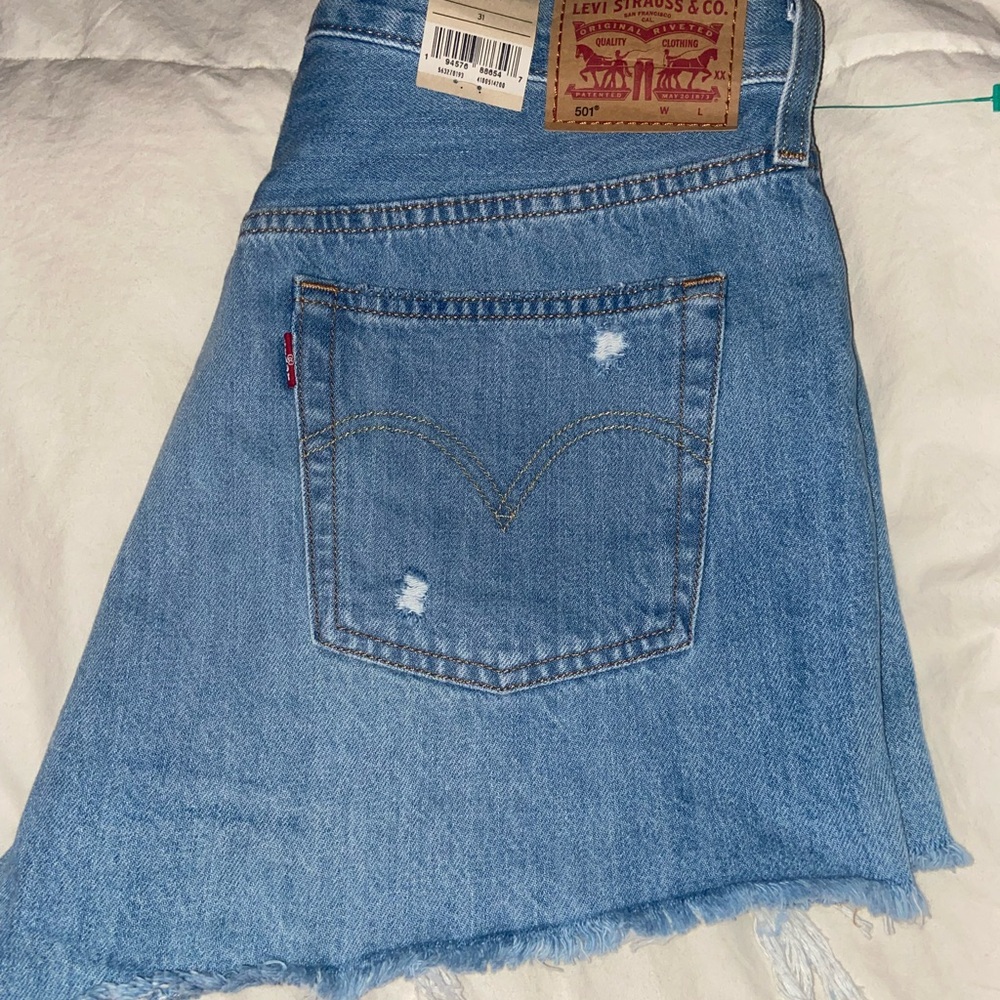 Levi's Blue Asymmetrical A-Line Mini Skirt